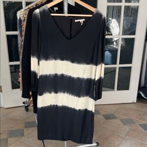 Anthropologie Black and Cream Midi Dress